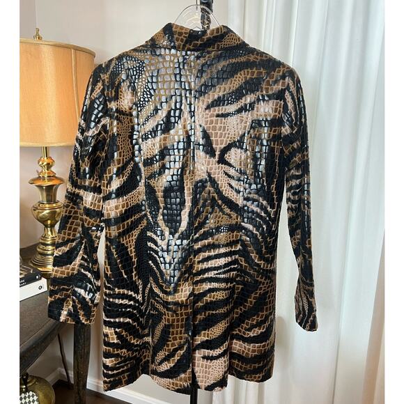 Vintage Women’s Selene Sport Animal‎ Print Coat Button Front Size Medium - Picture 2 of 8